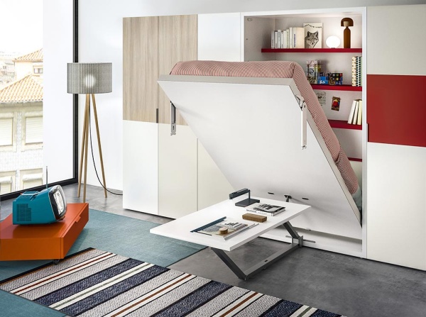 lit-rabattable-clei-altea-book-120-semi-ouvert Gain de place