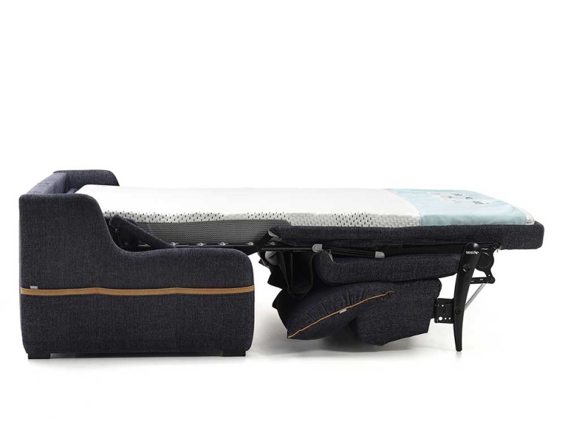 Canap&eacute;-lit GALAXIO U compact de profil ouvert minis accoudoirs